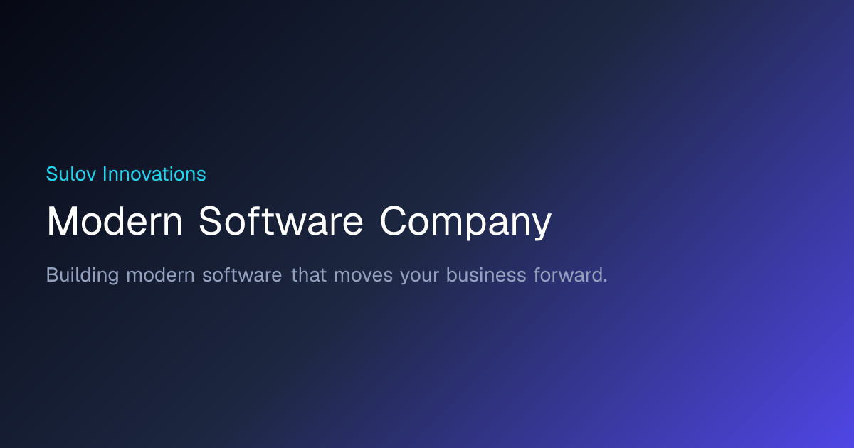 Sulov Innovations Ltd. — cover