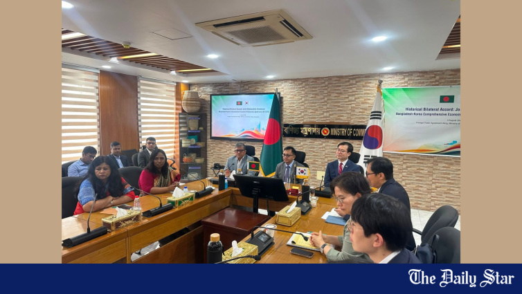 Bangladesh and South Korea officials sign Comprehensive Economic Partnership Agreement (CEPA) at Commerce Ministry in Dhaka, August 4 2026