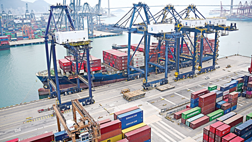 Container ship cargo terminal representing India-US trade deal and tariff impact
