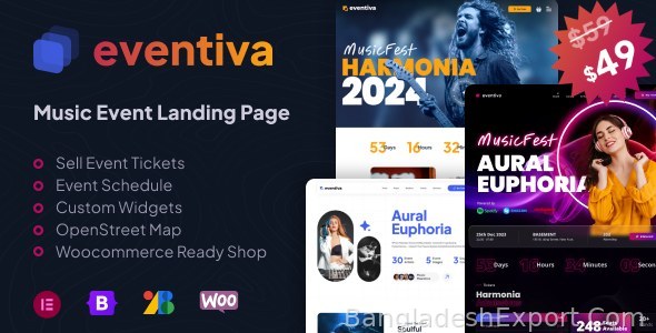 Eventiva - Music & Bands Events Landing Page WordPress Theme — Themeperch ltd — Themeperch ltd