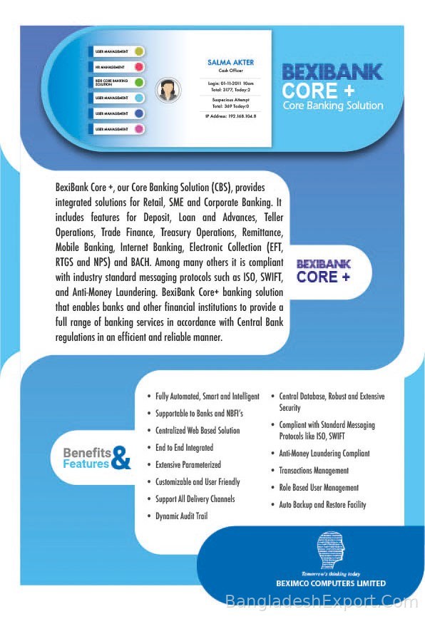 BexiBank Core+ — Beximco Computers Limited — Beximco Computers Limited