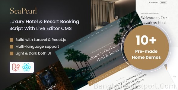 SeaPearl – Luxury Hotel & Resort Booking Script With Live Editor CMS — Laralink